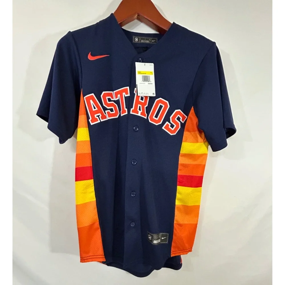 Houston Astros #27 Jose Altuve Nike Engineered Navy Orange‎ Size S MLB Jersey
